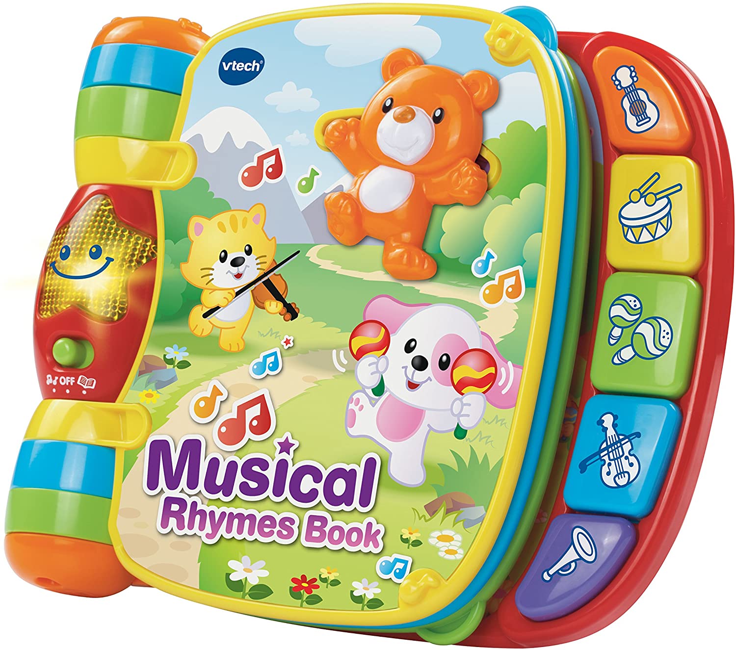 VTech Baby Musical Rhymes Book, Multicoloured, Toy for Ages 3 Months +, Multi-color, 25.4 x 5.9 x 24.1 cm