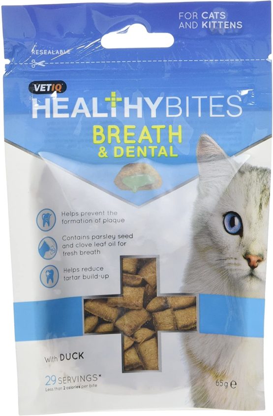 VetIQ Healthy Bites Breath & Dental For Cats & Kittens, 65g - Pack of 8
