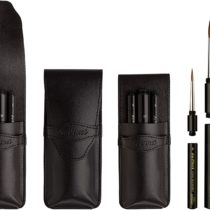 DA VINCI 5382-1503 Series Travel Brush Case Set, Leather, Black, 30 x 30 x 30 cm