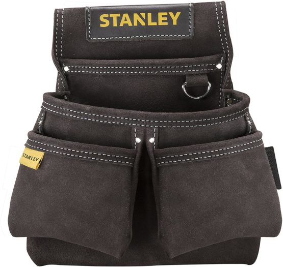STANLEY Leather Tool Belt Pouch, Double Pocket Organiser for Tools and for Small Parts, STST1-80116 - Image 2
