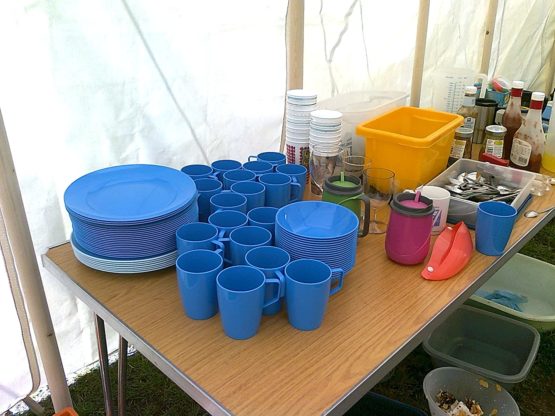 Scout and Girl Guide Polycarbonate Tableware Set - Plate, Bowl, Mug & Cutlery - Med Blue Reusable Virtually Unbreakable - Image 2