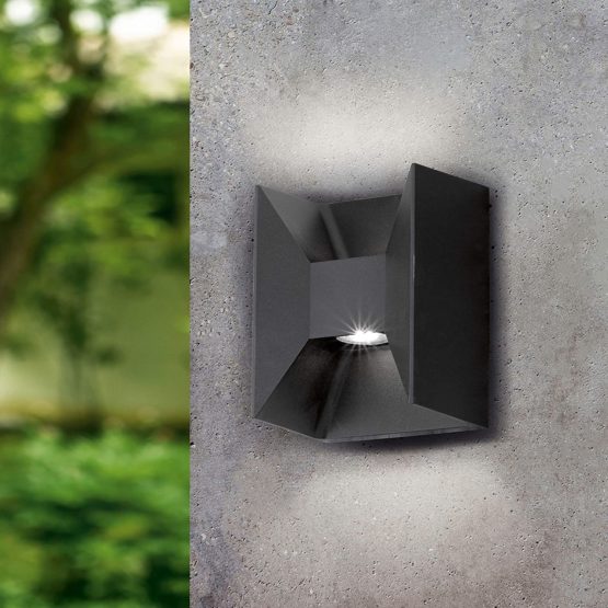 EGLO LED Outdoor Wall Lamp Morino, 2 Bulbs Outdoor Light Made of Aluminium, Colour : Anthracite, IP44 - Image 2