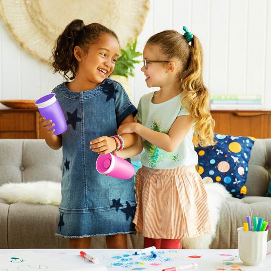 Munchkin Miracle 360 Sippy Cup, 2 Pack, Pink/Purple - Image 2