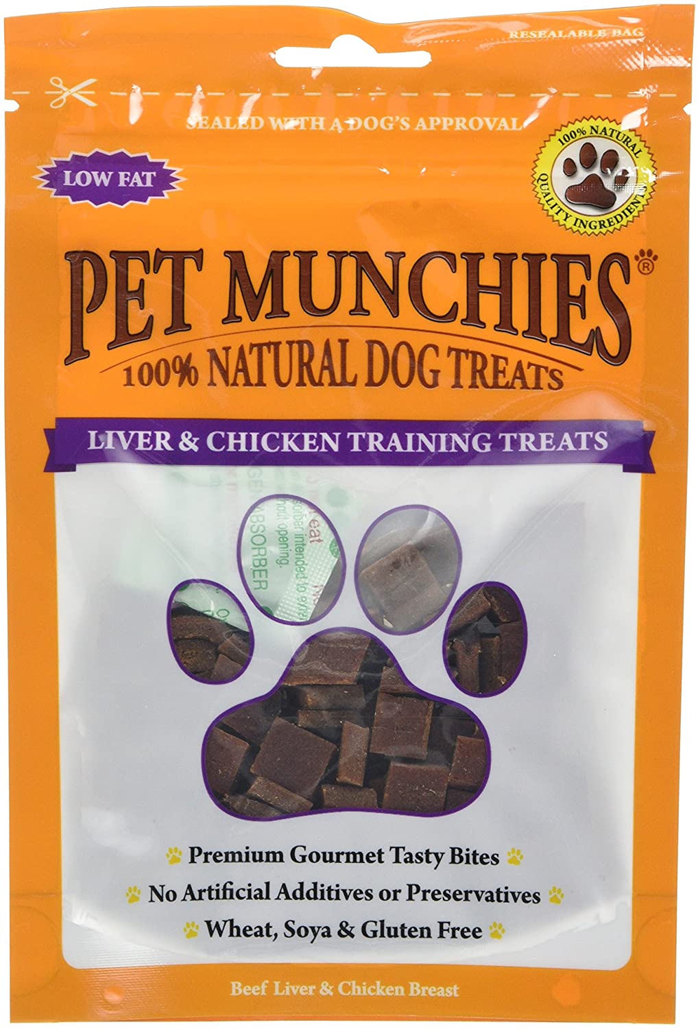 Pet Munchies Liver and Chicken Dog Training Treats, Grain Free Tasty Bites with Natural Real Meat, Low in Fat and High in Protein 50g