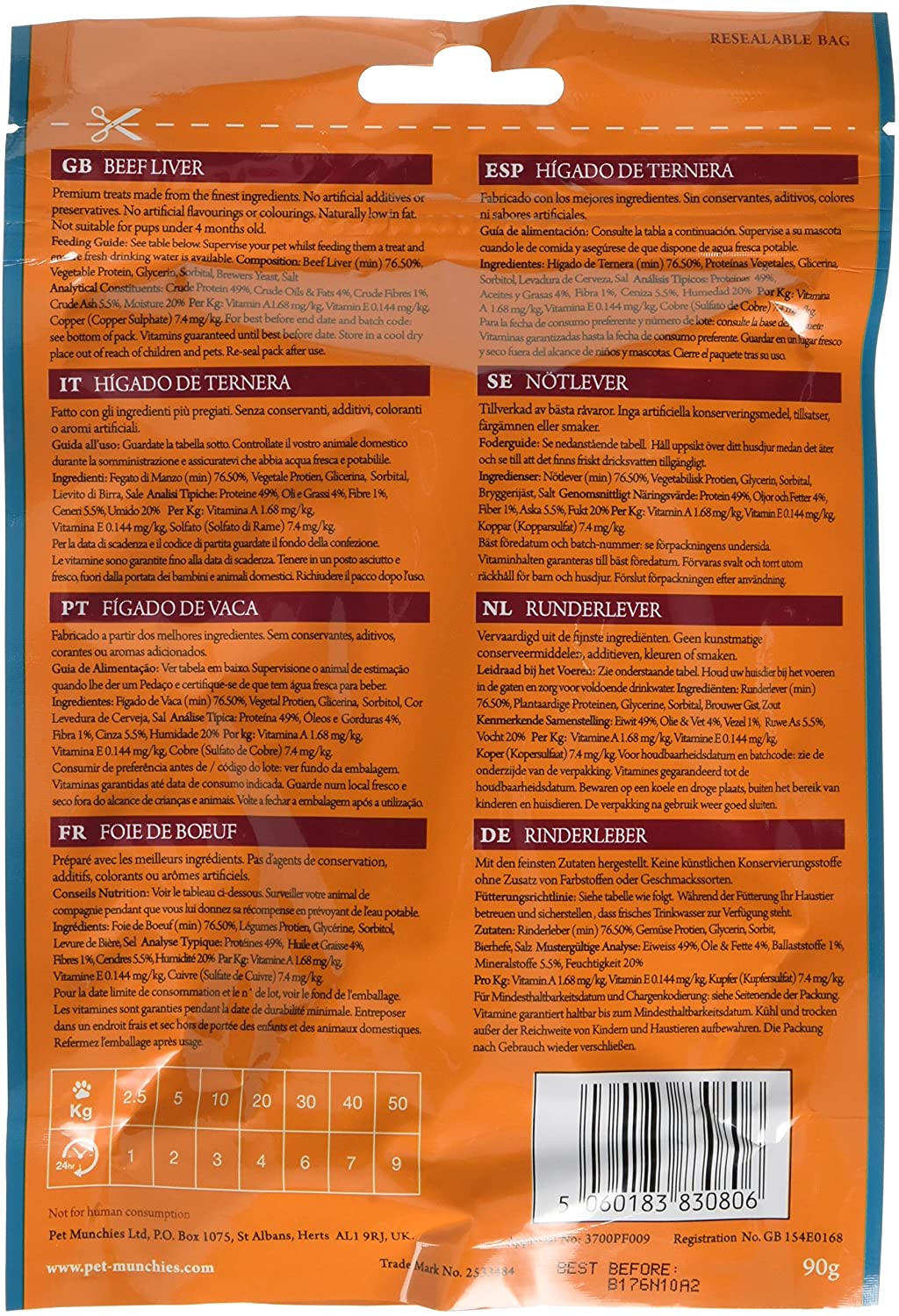 Pet Munchies Beef Liver Sticks Dog Treats, Premium Grain Free Dog Chews with Natural Real Meat, Low in Fat and High in Protein 90g - Image 2