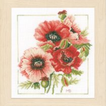 Lanarte Counted Cross Stitch Kit-Anemone Bouquet, 100% Cotton, Multi, 25x1x25 cm