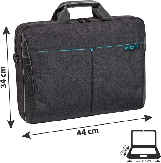 PEDEA laptop bag "Lifestyle" bag for notebooks with screens up to 15.6 inches (39.6 cm); shoulder bag with shoulder strap incl. notebook lock, black - Image 2