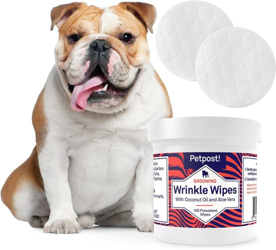 Petpost | Bulldog Wrinkle Wipes for Dogs - Cleans and Soothes Pug Wrinkles and Folds - 100 Ultra Soft Cotton Pads in Coconut Oil Solution (100 ct.) - Image 3