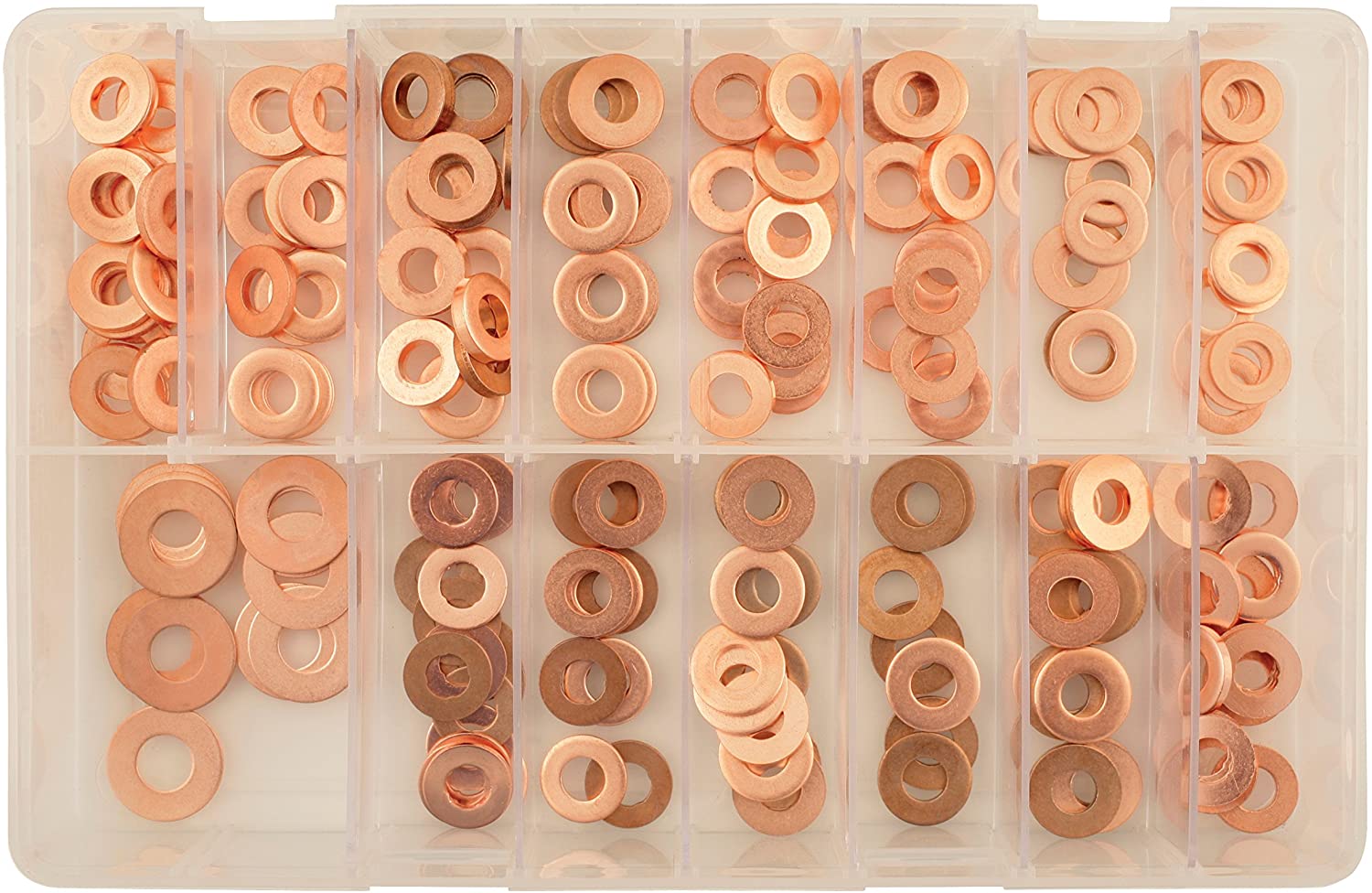 Connect 34999 Assorted Common Rail Diesel Injectors Washers 150pc, Silver, 141 millimeters