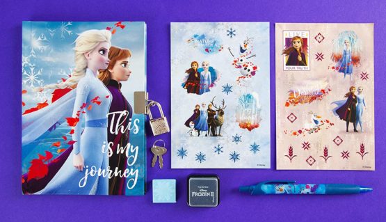 Disney Frozen 2 Secret Diary For Girls Anna and Elsa, Secret Lockable Journal Diary With Keys Includes Frozen Stickers Pen Stamper, Small Journal Notebook Stationery Set, Gifts for Girls - Image 4