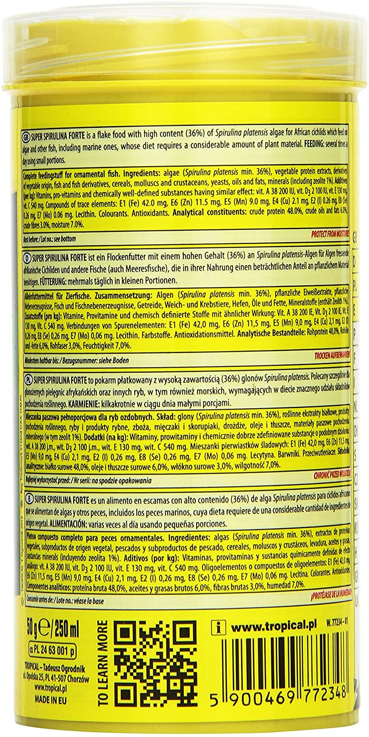ropical TR Super Spirulina Forte 36% 250Ml/50G, 50 g (Pack of 1) - Image 2