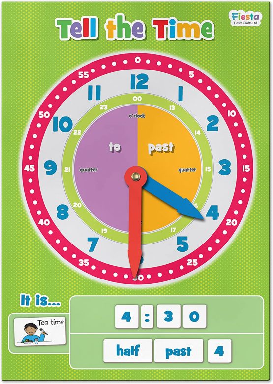 Fiesta Crafts T-2763 Magnetic Tell The Time Educational Toy, Various - Image 3