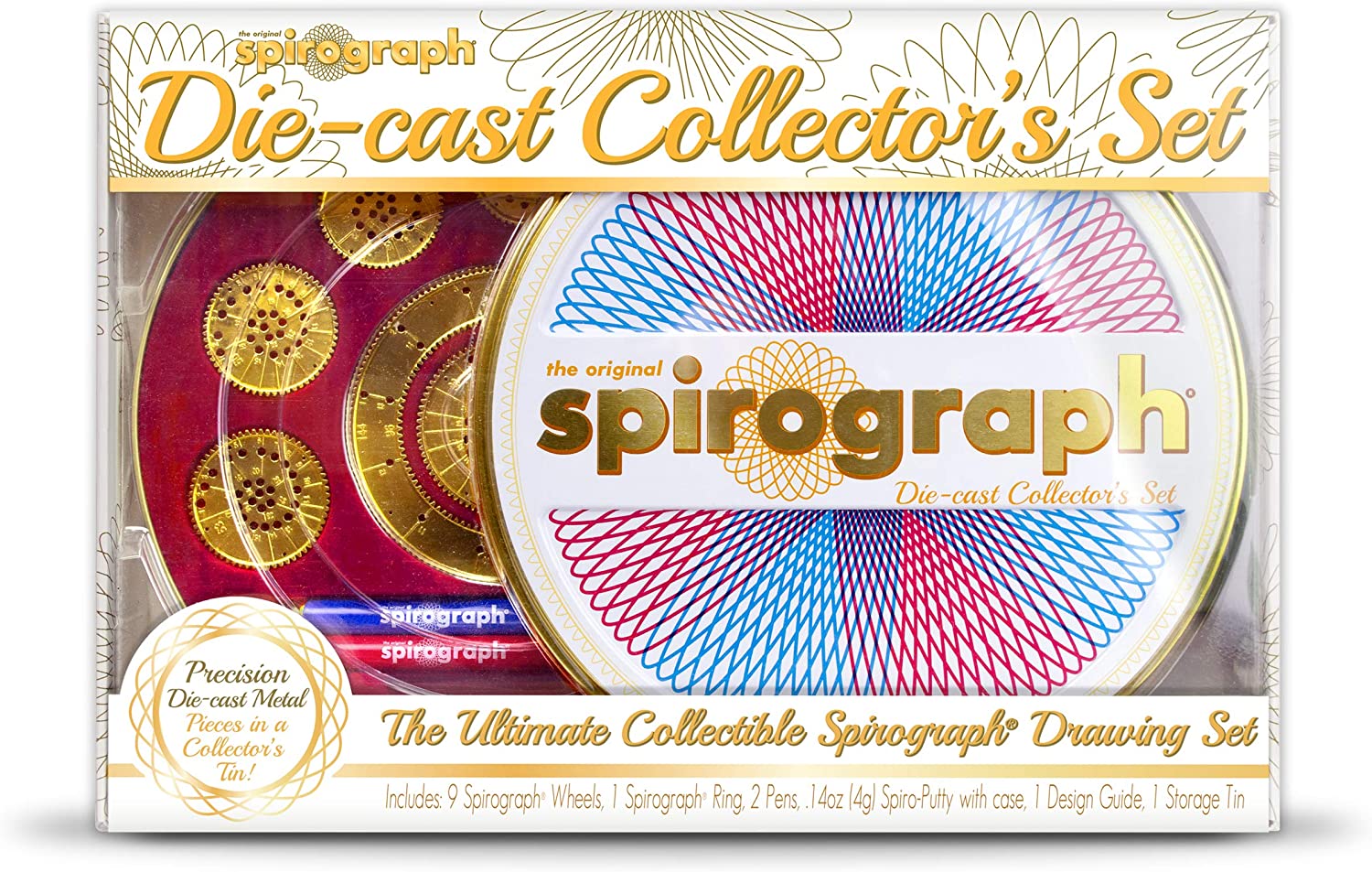 Spirograph Die-cast Collector’s Set, Multi, 14 piece (1021RZ), Multicolor