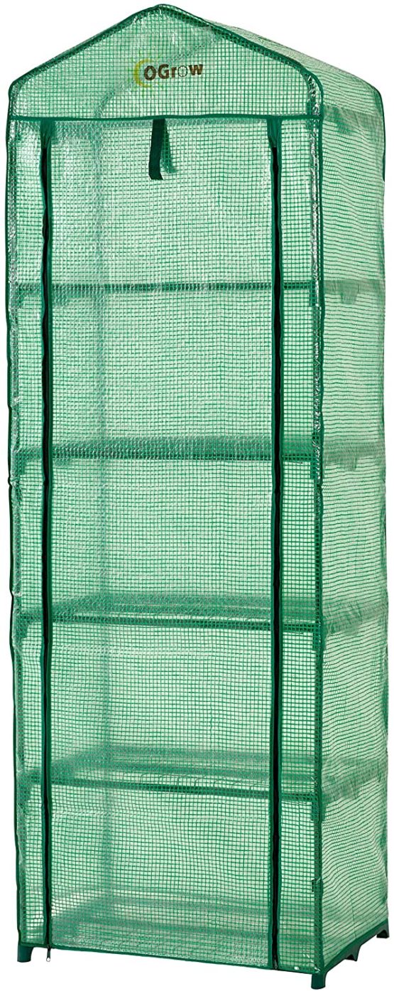 OGrow Greenhouse Replacement Cover, PVC Plastic Weather Resistant Grow House Covers, Clear and Green - Image 2