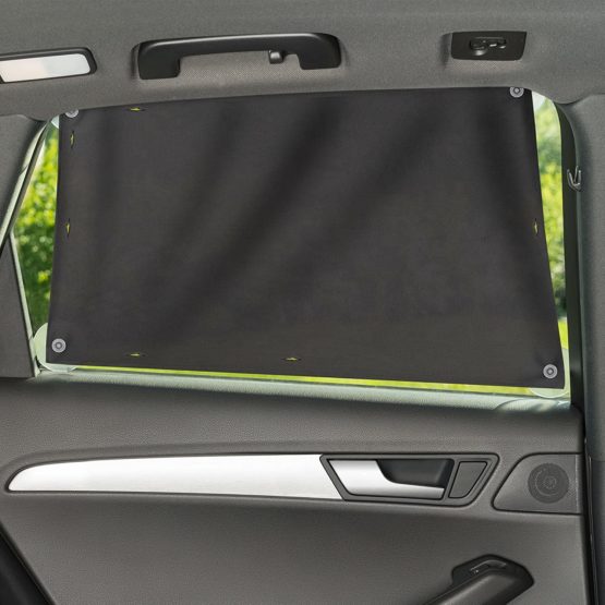 Zamboo Universal Car Window Sun Shade 2 PACK | Double Pack Baby Sun Protection Shield with Curtain Drawstring | Maximum UV-Protection | XXL 68x 50cm - Grey (2 Pack)