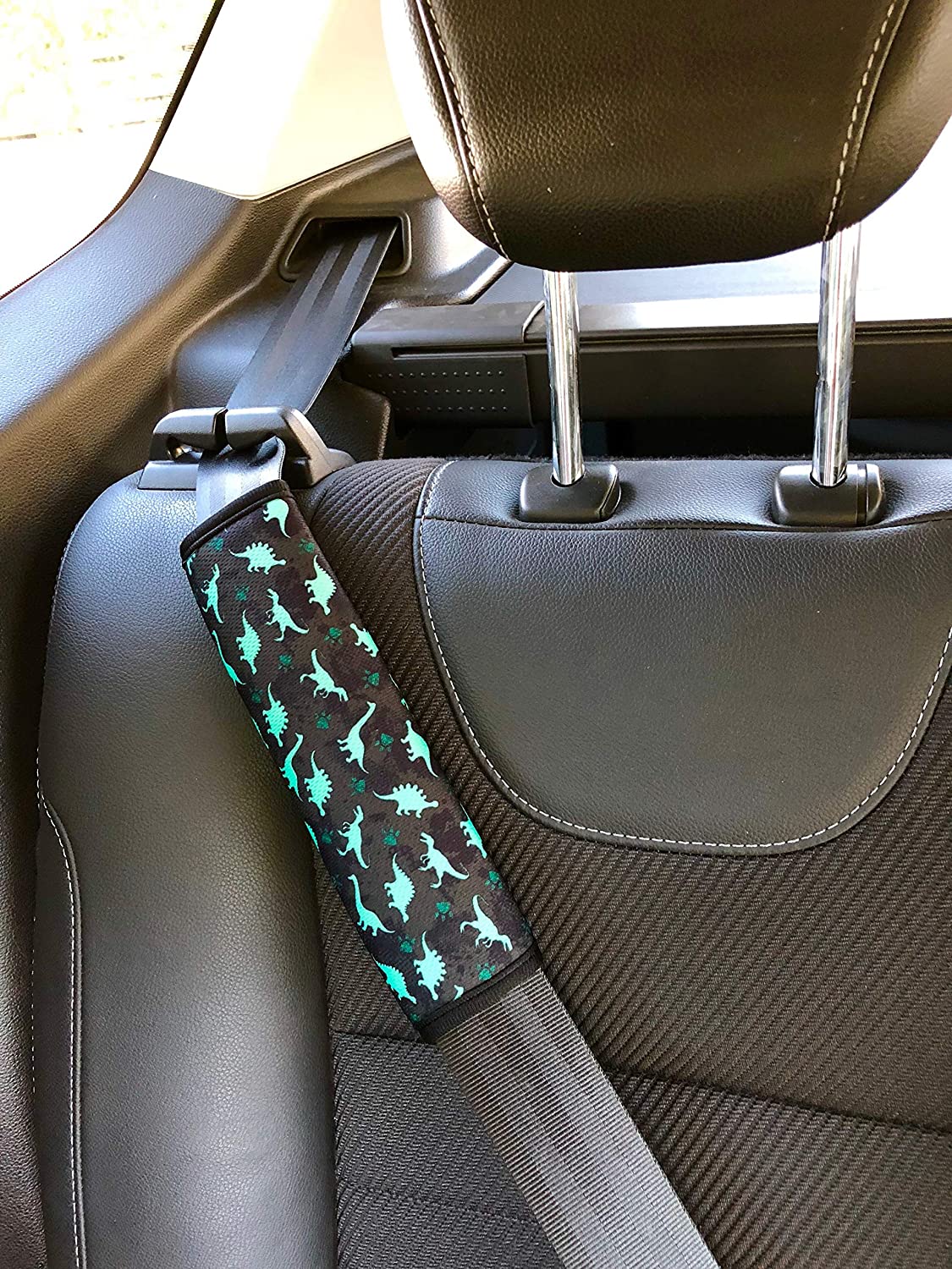 HECKBO 1x Kids Car Seat Belt Pads Seat Belt Protectors, Dinosaur - Image 4