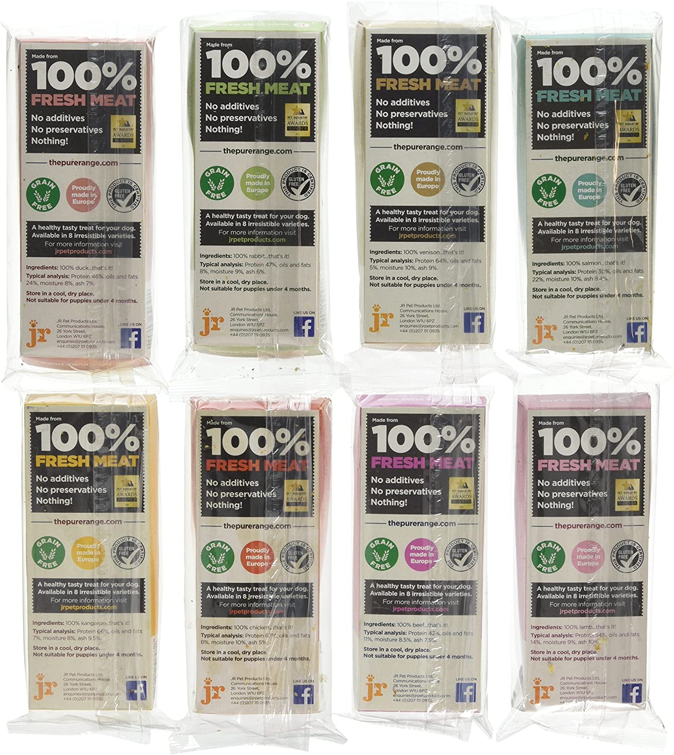 J R Pet Products Pure Dried 100% Fresh Meat Dog Treat Sticks 8 x 50g Variety Bundle, 50 g (Pack of 8) - Image 2