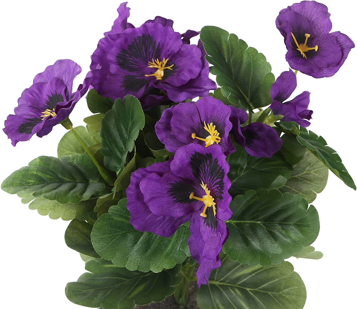 Closer2Nature Artificial 30cm Purple Pansy Plug Plant, Bedding Plant Bunch for Indoors in Home Office or Outdoor Foliage in Garden - Image 4