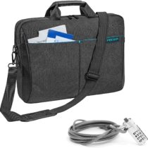 PEDEA laptop bag "Lifestyle" bag for notebooks with screens up to 15.6 inches (39.6 cm); shoulder bag with shoulder strap incl. notebook lock, black