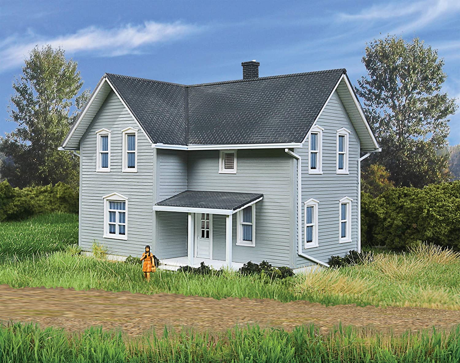 Walthers, Inc. 933-3789 Cornerstone HO Scale Model Tillman Farm House 1:87, 3/8" 11.9 x 10.7 x 11.1cm