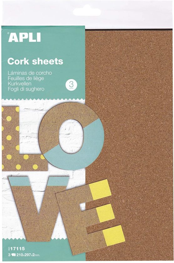 APLI Kids 17115 – Cork A4 3 Sheets, Single