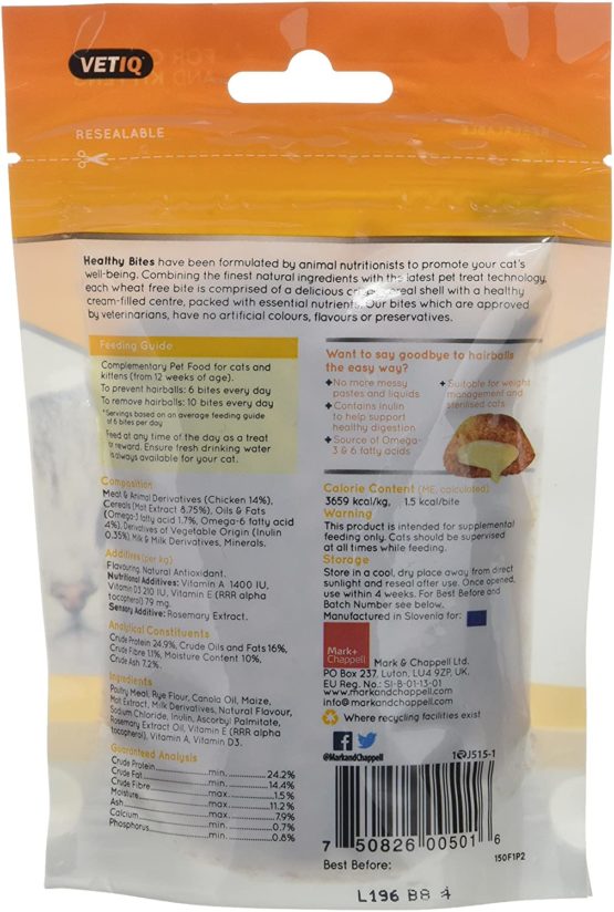 VetIQ Healthy Bites Hairball Remedy For Cats and Kittens 65g - Pack of 8 - Image 2