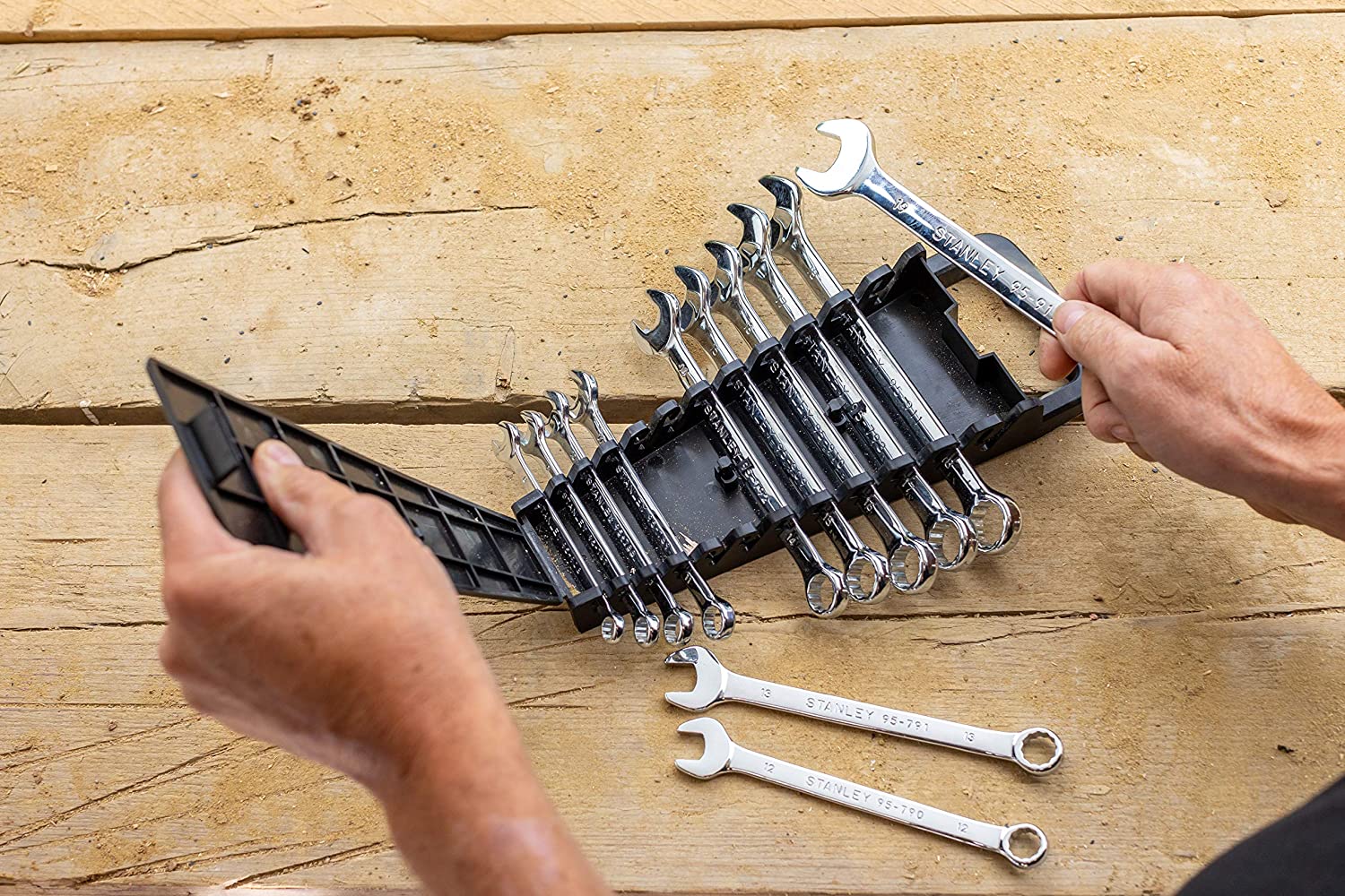 STANLEY Combination Wrench Set, 12 Piece. Forged in Corrosion Resistant Chrome Vanadium Steel with a high Chrome Finish - Image 2