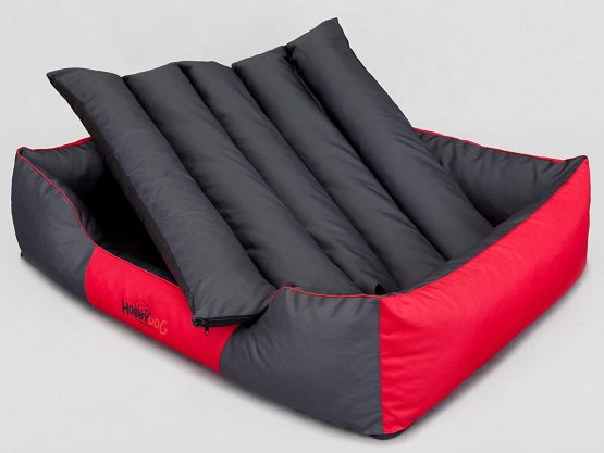 Hobbydog Cordura Comfort Dog Bed, Large, Red/Grey - Image 4