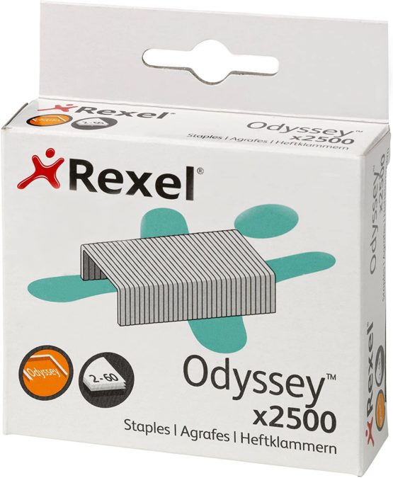 Rexel Odyssey Heavy Duty Staples, For Stapling up to 60 Sheets, Use with the Rexel Odyssey Stapler, Box of 2500, 2100050