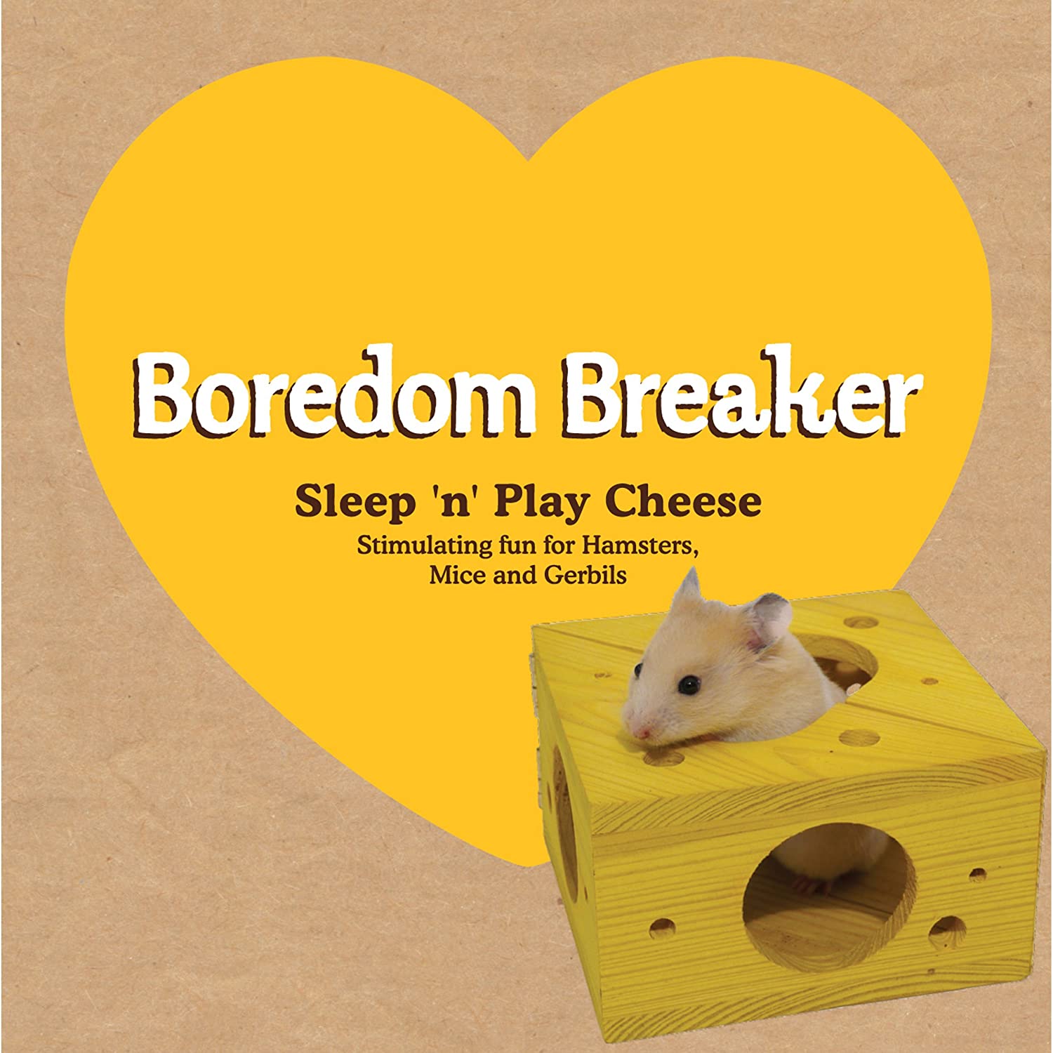 Rosewood Boredom Breaker Sleep-n-Play Cheese, Activity Toy for Small Animals, Yellow - Image 4