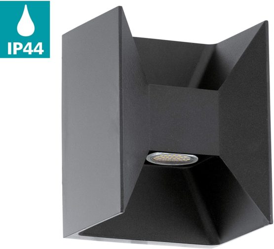 EGLO LED Outdoor Wall Lamp Morino, 2 Bulbs Outdoor Light Made of Aluminium, Colour : Anthracite, IP44
