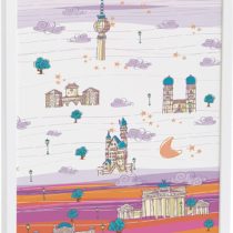 Eiffel Baby Germany Canvas Print 40 x 50 cm Mauve/Orange