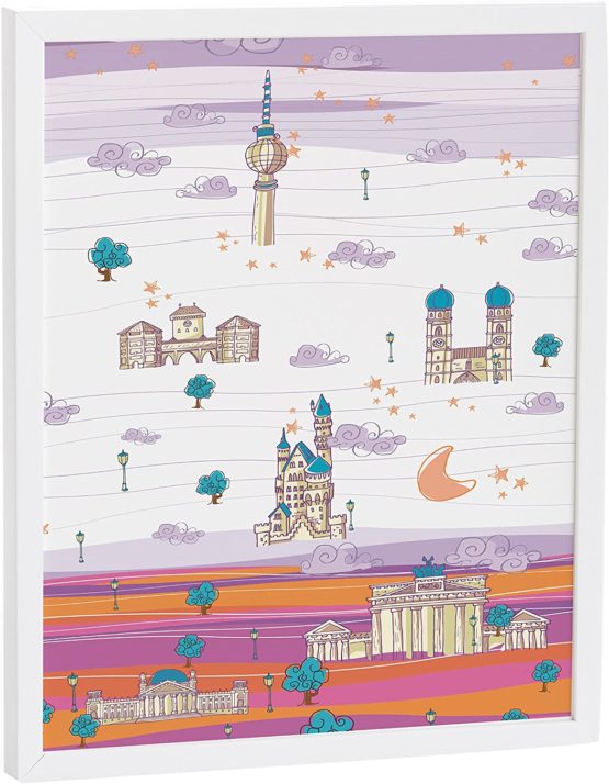 Eiffel Baby Germany Canvas Print 40 x 50 cm Mauve/Orange