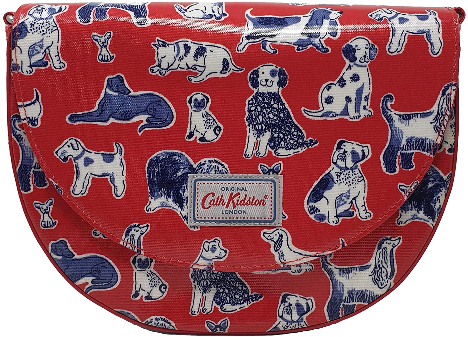 Cath Kidston squiggle dogs mini saddle bag in red oilcloth BigaMart