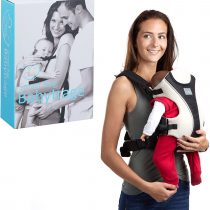 Little Choice Baby Carrier Smart Bag, Ergonomic Backpack for Infants 3 Months and Up, with Bib, Black-White