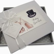 White Cotton Cards Wedding Day Guest Book (Top Hat/Shoes)