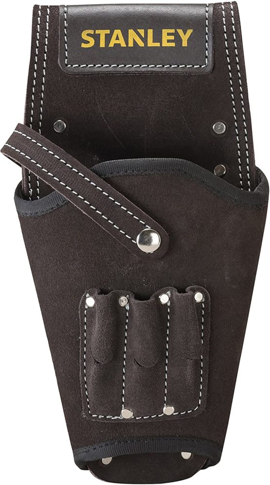 STANLEY Leather Drill Holster, 3 x Small Pockets for Drill Bits Organiser , STST1-80118 - Image 2