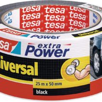 tesa extra Power Duct Tape - Black Multi Purpose Waterproof Gaffer Tape for Repairing, 25m x 50mm