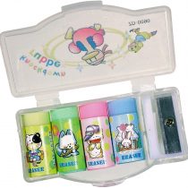 Set of 4 Erasers + Sharpener Conf. 24 pcs.