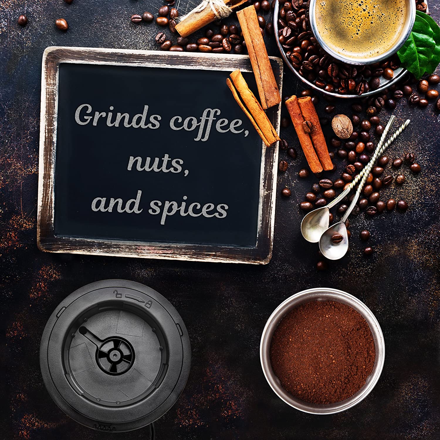 Duronic Electric Coffee Grinder CG250, Spice Grinder Machine, Stainless Steel Blades Grinders - Image 4