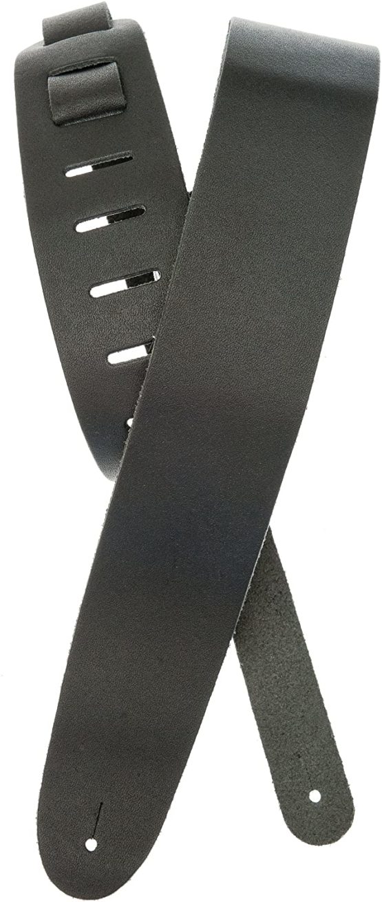 D'Addario Accessories Leather Guitar Strap - Guitar Accessories - Electric Guitar Strap, Acoustic Guitar Strap, Acoustic Electric Guitar Strap & Bass Guitar Strap - Classic Style - Black
