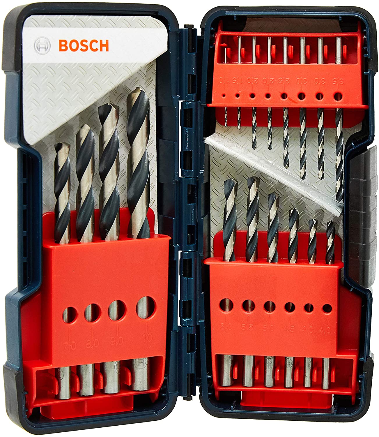 Bosch Professional 18pcs. HSS Twist Drill Bit PointTeQ (for Metal in ToughBox, diameter 1-10 mm, Accessory Drill)