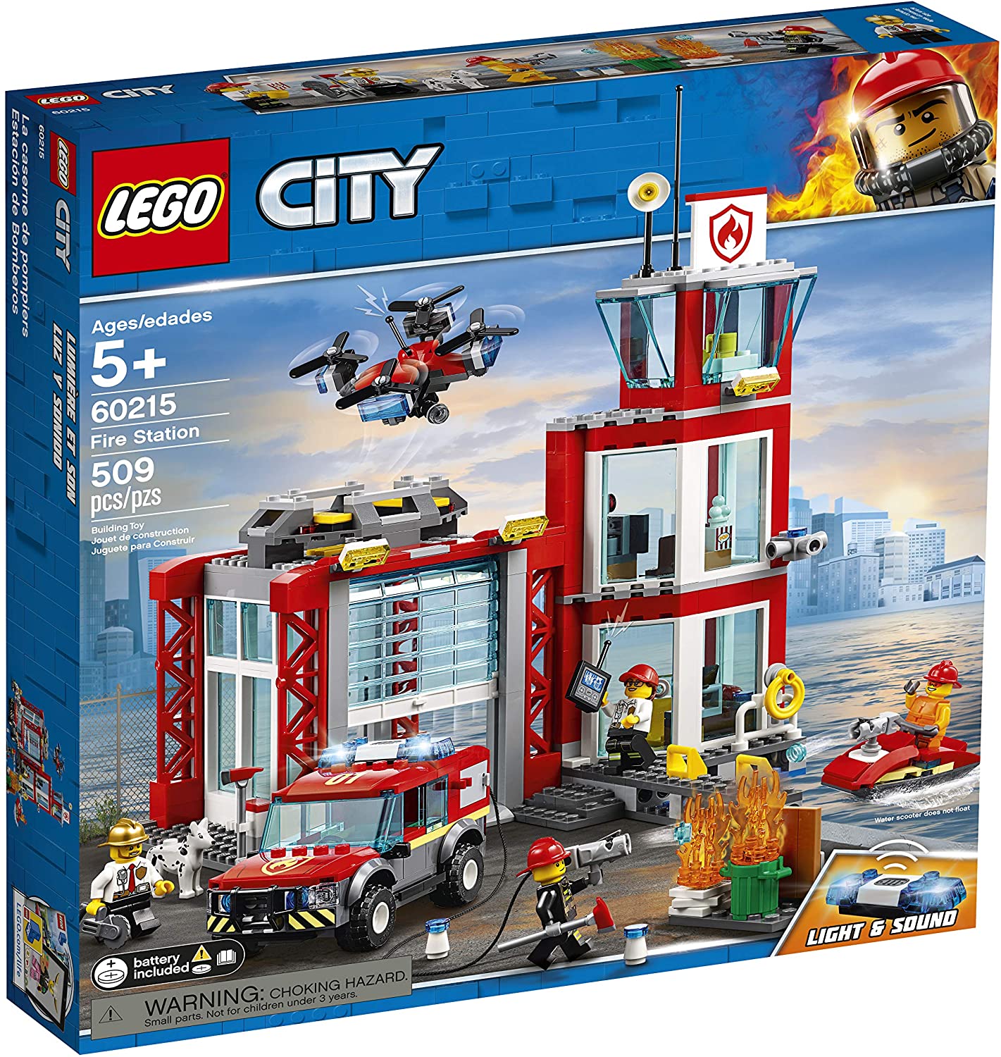 LEGO City Fire Brigade Fire Station 60215 (509 parts) light & sound - 2019, Rot, Unique waist - Image 4