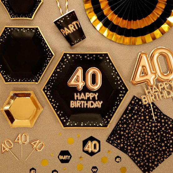 Neviti 773826 Glitz and Glamour Age 40 Pinwheels, Black/Gold - Image 3