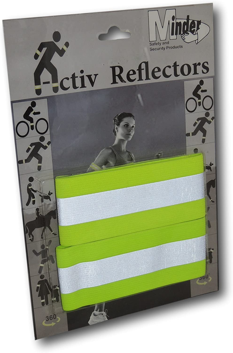Twin Pack Minder Activ Reflector Hi-Vis High Visibility Reflective Road Safety Armbands