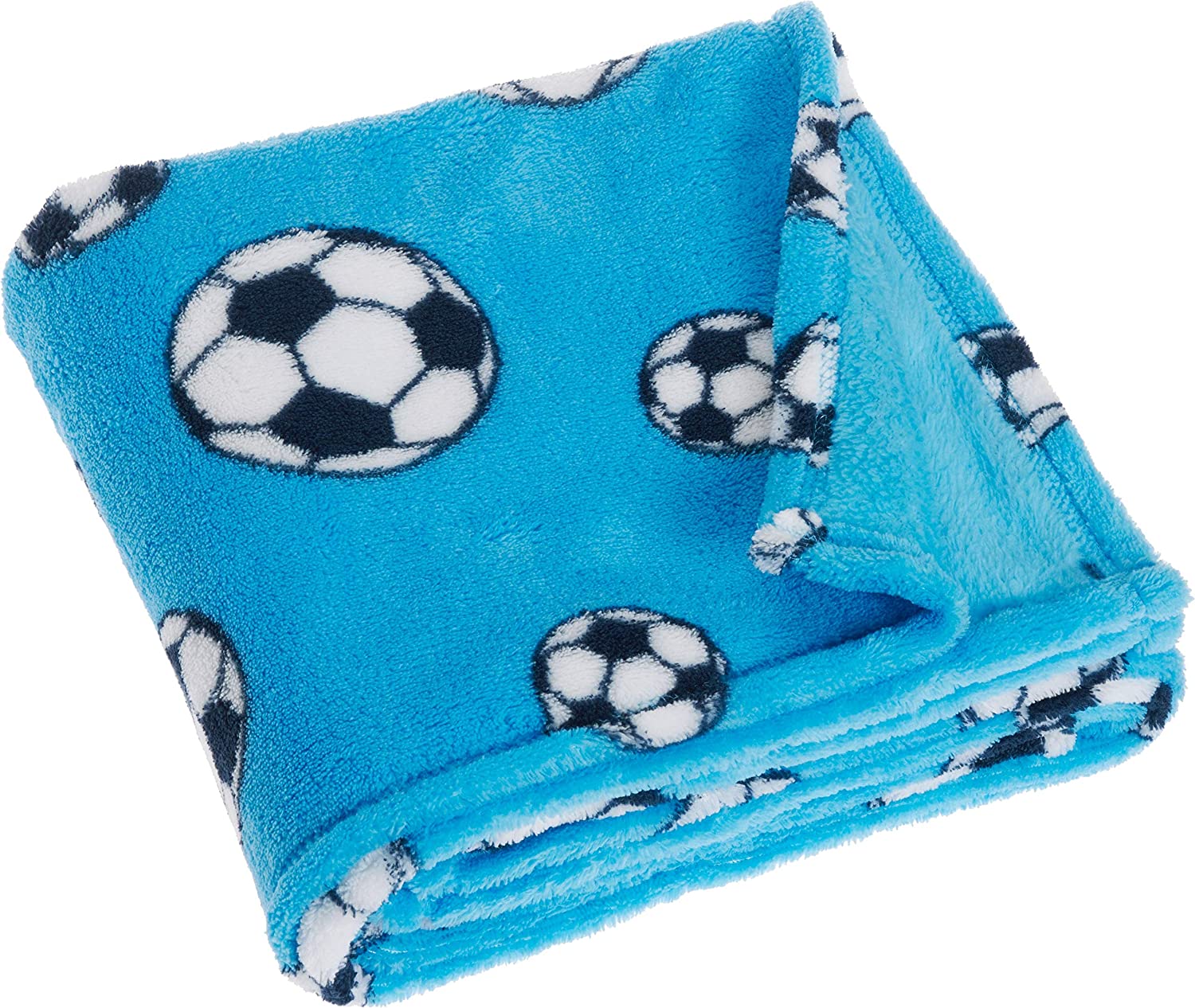 Playshoes 75 X 100 cm Soft Fleece Blanket Soccer Football (Blue), 75 x 100 cm / 29.5 x 39.4 Inch