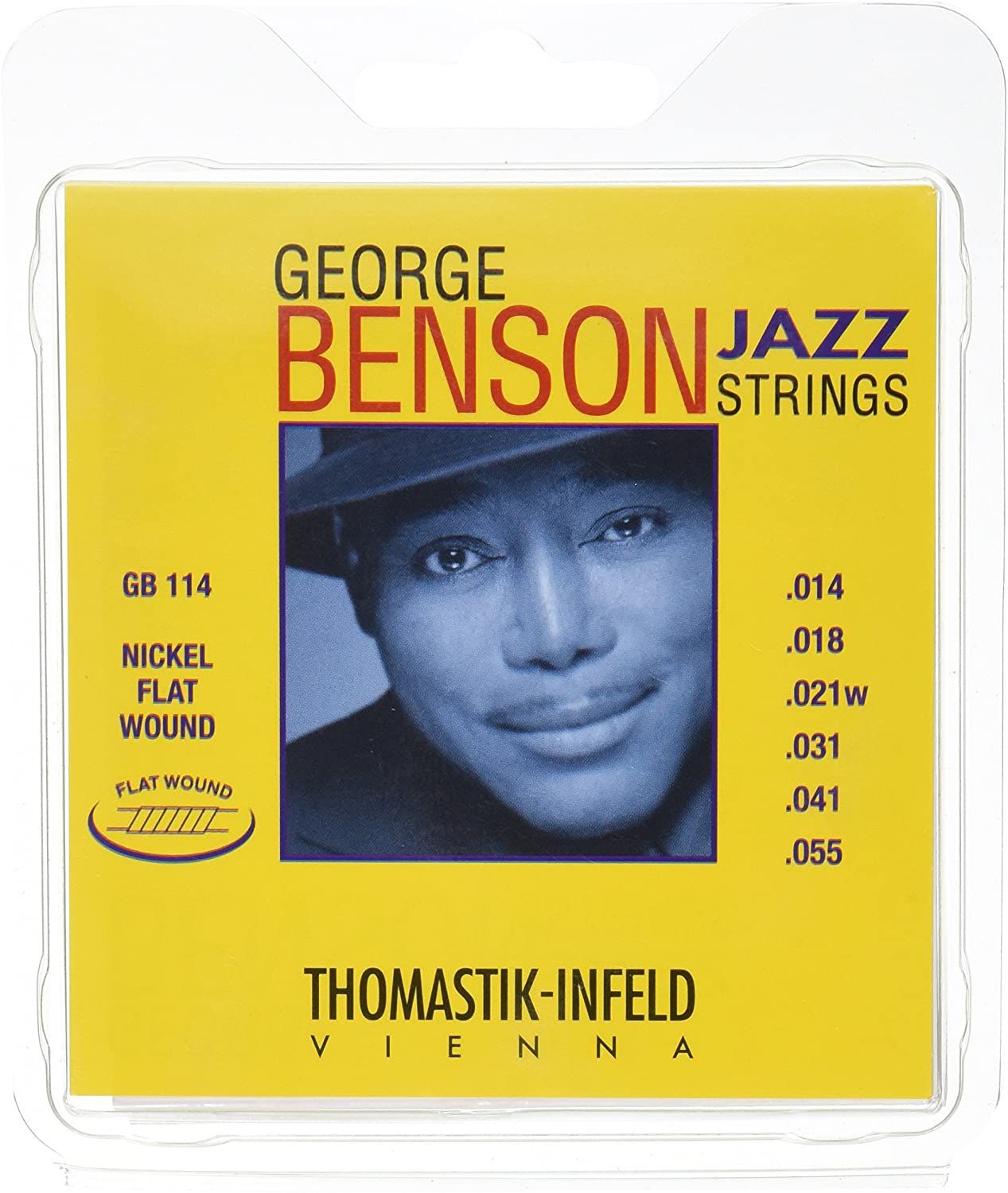 Thomastik Saiten für E-Gitarre George Benson Jazz Guitar Satz GB114 Heavy Nickel flatwound .014-.055, Natural