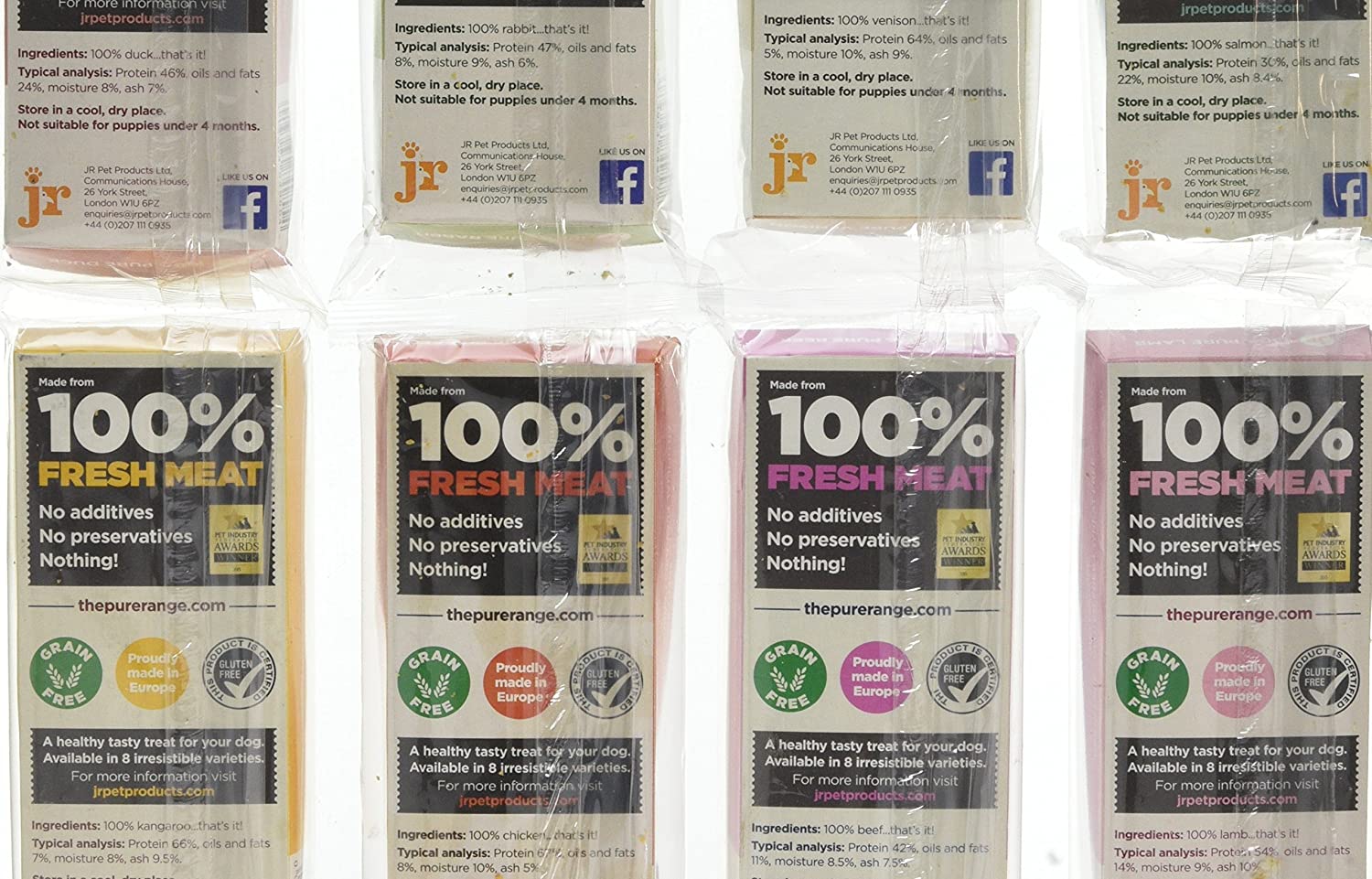 J R Pet Products Pure Dried 100% Fresh Meat Dog Treat Sticks 8 x 50g Variety Bundle, 50 g (Pack of 8) - Image 4