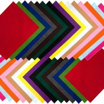 Edukit A4 Polyester Felt Fabric Sheet; 30 per Pack; 15 Assorted Colours - Great for DIY Crafting and Sewing