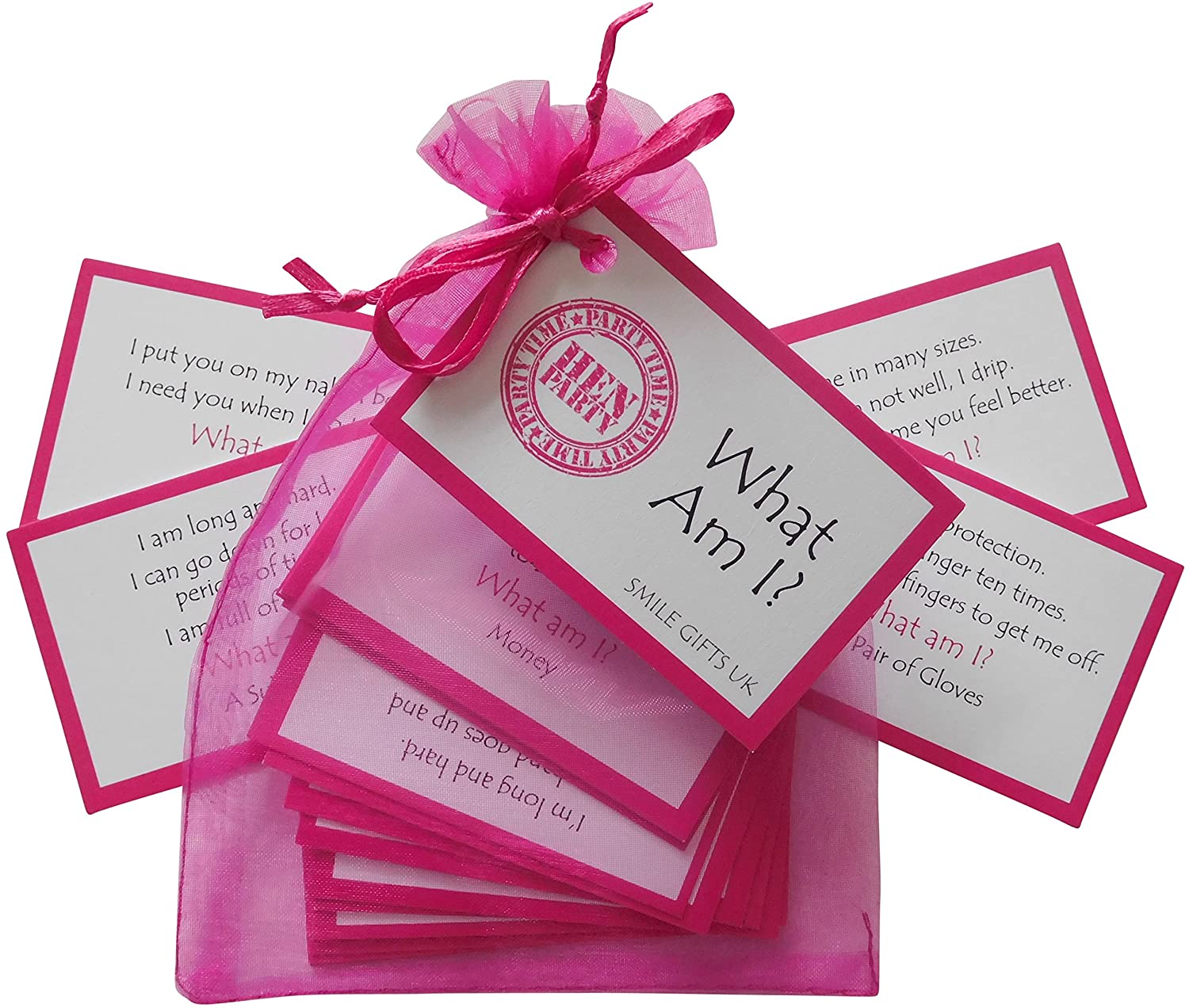 SMILE GIFTS UK Hen Party Game - What Am I cards (Riddle based game full of innuendo Excellent Hen Night game)